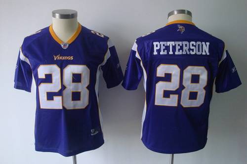 Vikings #28 Adrian Peterson Purple Women's Team Color Stitched NFL Jersey - Click Image to Close